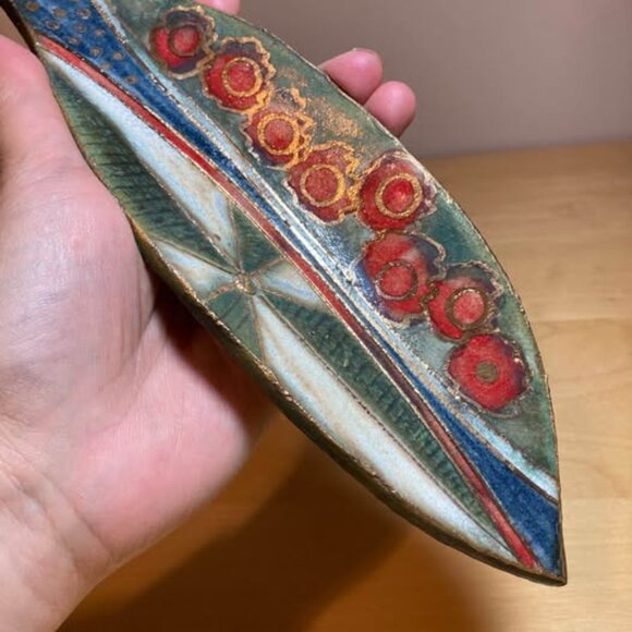 Pottery Leaf Shape Trinket Catch All Dish - Picture 6 of 7